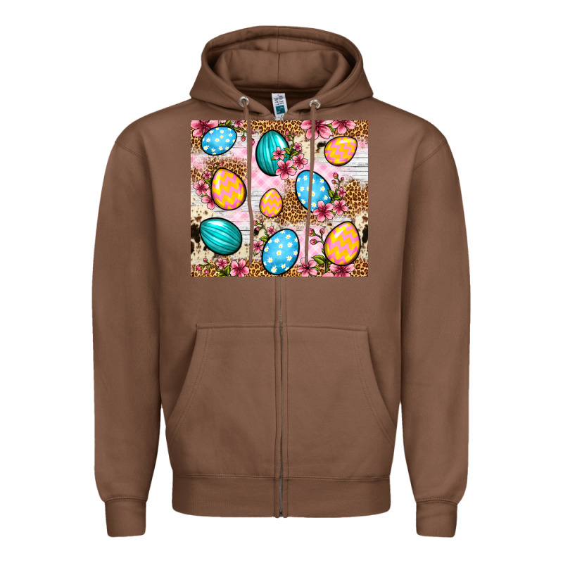 Easter Eggs Cowhide Leopard Tumbler Easter Day Zipper Hoodie by Neo Western | Teevron