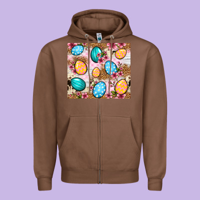 Easter Eggs Cowhide Leopard Tumbler Easter Day Zipper Hoodie Designed By Neo Western