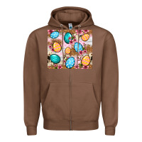 Chestnut Easter eggs cowhide leopard tumbler Easter Day Zipper Hoodie - Neo Western