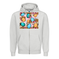 Dove Grey Easter eggs cowhide leopard tumbler Easter Day Zipper Hoodie - Neo Western