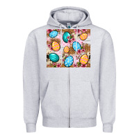 Heather Grey Easter eggs cowhide leopard tumbler Easter Day Zipper Hoodie - Neo Western