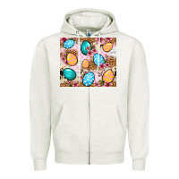 Oatmeal Heather Easter eggs cowhide leopard tumbler Easter Day Zipper Hoodie - Neo Western