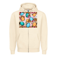 Sandshell Easter eggs cowhide leopard tumbler Easter Day Zipper Hoodie - Neo Western