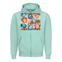 Seafoam Easter eggs cowhide leopard tumbler Easter Day Zipper Hoodie - Neo Western