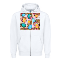 White Easter eggs cowhide leopard tumbler Easter Day Zipper Hoodie - Neo Western