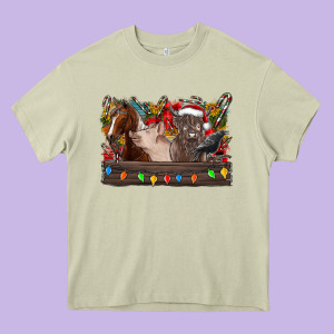 Festive Farmyard Gathering Heavy Core Tee Designed By Cowhidedigitalart