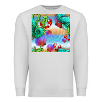Dove Grey seahorse and beach Premium Sweatshirt - BundleAndBundleShop