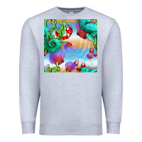 Heather Grey seahorse and beach Premium Sweatshirt - BundleAndBundleShop