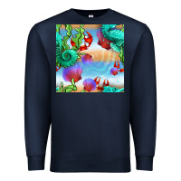Navy seahorse and beach Premium Sweatshirt - BundleAndBundleShop
