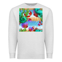 Oatmeal Heather seahorse and beach Premium Sweatshirt - BundleAndBundleShop