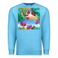 Ocean Blue seahorse and beach Premium Sweatshirt - BundleAndBundleShop