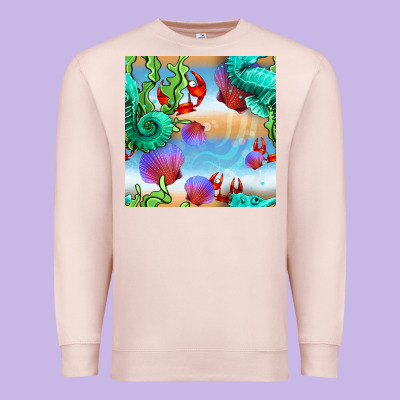 Seahorse And Beach Premium Sweatshirt Designed By Bundleandbundleshop