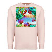 Pale Pink seahorse and beach Premium Sweatshirt - BundleAndBundleShop