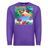 Purple seahorse and beach Premium Sweatshirt - BundleAndBundleShop