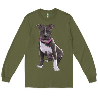 Army Green pitbull Long Sleeve Tee - RanaPortraitStore