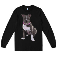 Black pitbull Long Sleeve Tee - RanaPortraitStore
