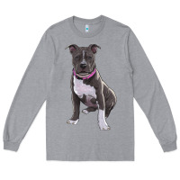 Heather Grey pitbull Long Sleeve Tee - RanaPortraitStore