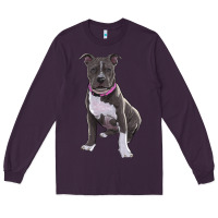 Plum pitbull Long Sleeve Tee - RanaPortraitStore