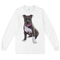 White pitbull Long Sleeve Tee - RanaPortraitStore