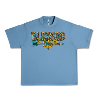 Pebble Blue blessed life western Urban Heavy Tee - texasbilliewilder