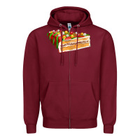 Burgundy red christmas cake fa element 1 Zipper Hoodie - FaDigitalArtStudio