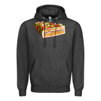 Charcoal Heather red christmas cake fa element 1 Zipper Hoodie - FaDigitalArtStudio