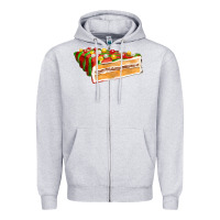 Heather Grey red christmas cake fa element 1 Zipper Hoodie - FaDigitalArtStudio