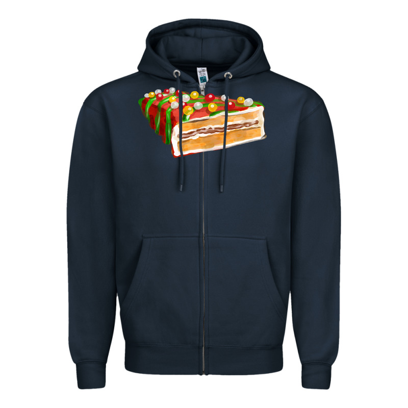 Red Christmas Cake Fa Element 1 Zipper Hoodie by FaDigitalArtStudio | Teevron