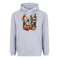 Heather Grey western christmas cows and cactuses Heavyweight Hoodie - AdoDesignShop