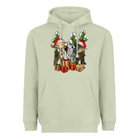 Matcha western christmas cows and cactuses Heavyweight Hoodie - AdoDesignShop