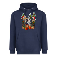 Navy western christmas cows and cactuses Heavyweight Hoodie - AdoDesignShop