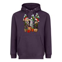 Plum western christmas cows and cactuses Heavyweight Hoodie - AdoDesignShop