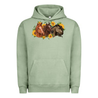 Pigment Oil Green western horses Urban Hoodie - MaliasSmallBusiness