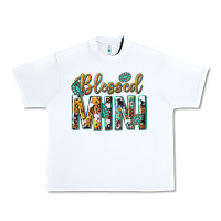White blessed mini with leopard and aztec Urban Heavy Tee - texasbilliewilder