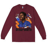 Burgundy afro man nurse life Long Sleeve Tee - texasbilliewilder