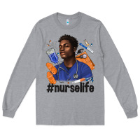Heather Grey afro man nurse life Long Sleeve Tee - texasbilliewilder