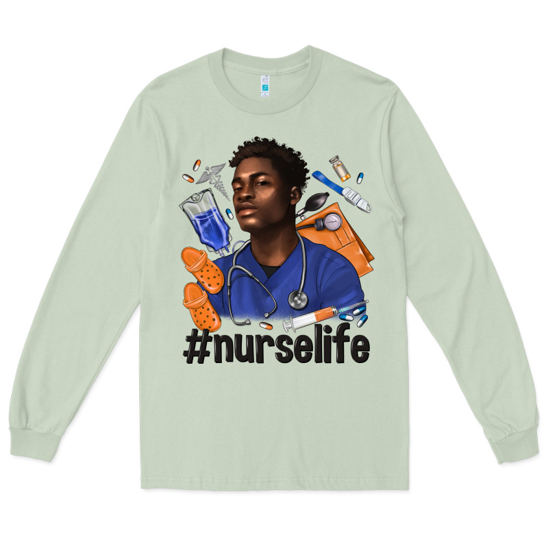 Afro Man Nurse Life Long Sleeve Tee by texasbilliewilder | Teevron