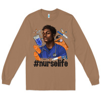 Toasted Coconut afro man nurse life Long Sleeve Tee - texasbilliewilder
