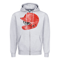 Heather Grey red baseball batting helmet fa element Zipper Hoodie - FaDigitalArtStudio