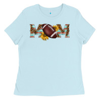 Baby Blue american football mom Ladies Tee - BarkalooDesign
