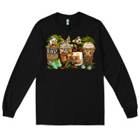 Black safari cartoon characters coffee cups Long Sleeve Tee - Zillion Design Studio