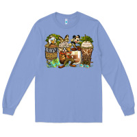 Safari Cartoon Characters Coffee Cups Long Sleeve Tee | Teevron