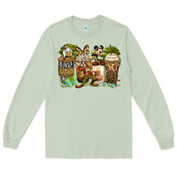 Matcha safari cartoon characters coffee cups Long Sleeve Tee - Zillion Design Studio