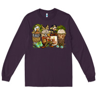 Plum safari cartoon characters coffee cups Long Sleeve Tee - Zillion Design Studio