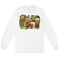 White safari cartoon characters coffee cups Long Sleeve Tee - Zillion Design Studio