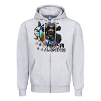 Heather Grey autism awareness Zipper Hoodie - SublimationCraftShop