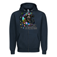 Navy autism awareness Zipper Hoodie - SublimationCraftShop