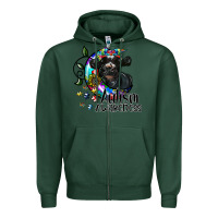Sports Green autism awareness Zipper Hoodie - SublimationCraftShop