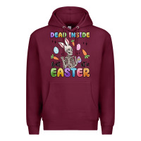 Burgundy dead inside but it's easter Premium Hoodie - MaliasSmallBusiness
