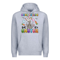 Heather Grey dead inside but it's easter Premium Hoodie - MaliasSmallBusiness